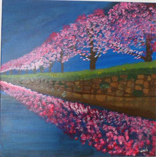 cerezos Acrylic Canvas Landscaping