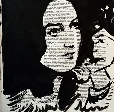 Retrato en tinta china