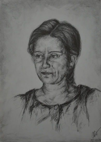 M Pencil (Black) Paper Portrait