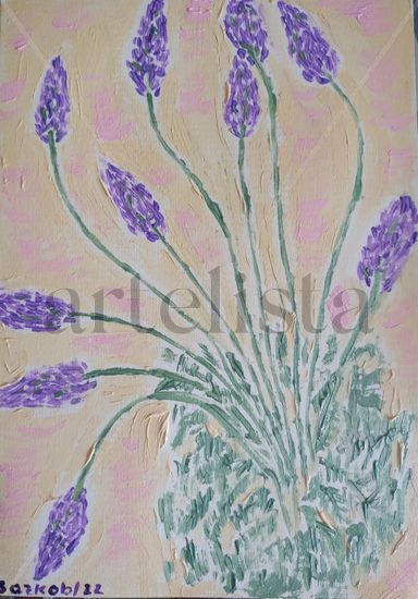 Lavanda Acrylic Paper Floral Painting