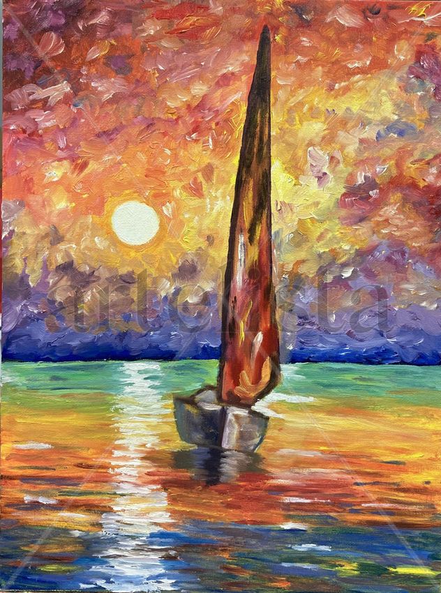 Atardecer en el mar
