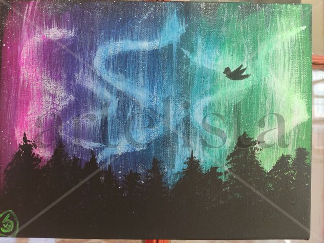 "Aurora Boreal" Acrylic Canvas Landscaping