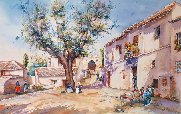 Placeta de la Cruz de Piedra Watercolour Paper Landscaping