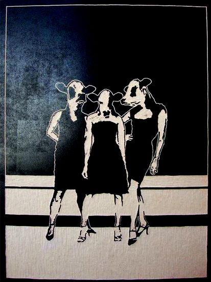 "Las vacas flacas" Woodcut