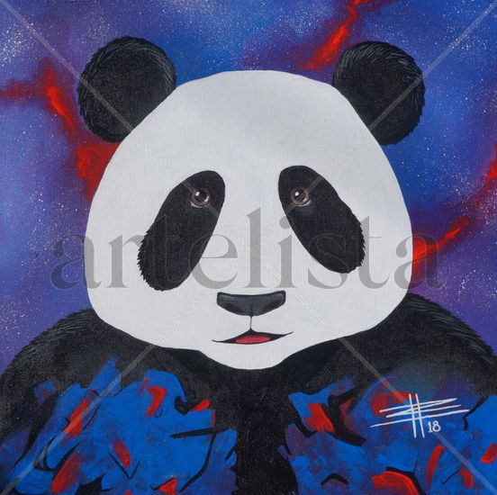 Panda Acrílico Lienzo Animales