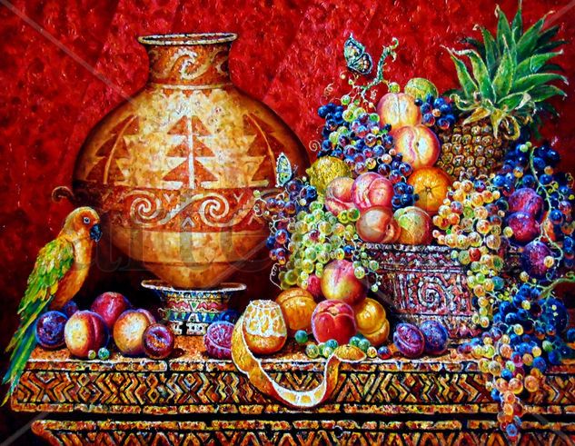 "AMERICAN STILL LIFE""V" Óleo Lienzo Bodegones