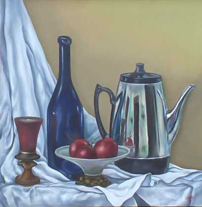 Bodegón de la cafetera Oil Canvas Still Life Paintings