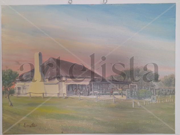 0034642211344, Restaurant Arias ,El Rocio 2 Oil Canvas Landscaping