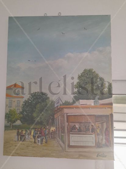 0034642211344, , La Taverna del Rey in El Rocio Oil Canvas Landscaping