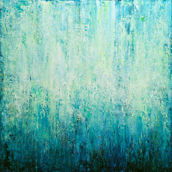 Abstract Turquoise Landscape VIII Acrylic Canvas Landscaping