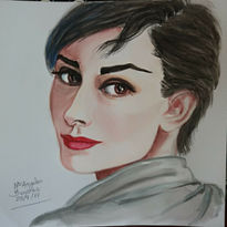 Retrato Audrey Hepburn