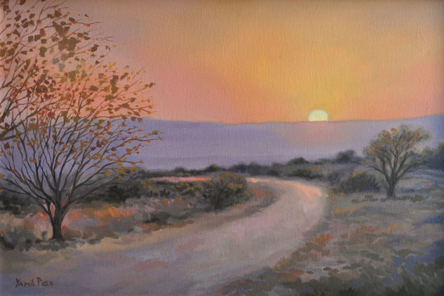 Atardecer en Panaholma Oil Canvas Landscaping