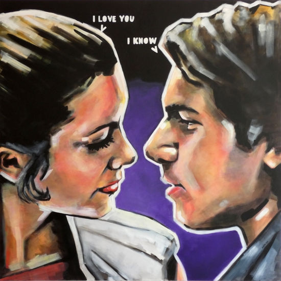 Han y Leia Acrylic Canvas Portrait