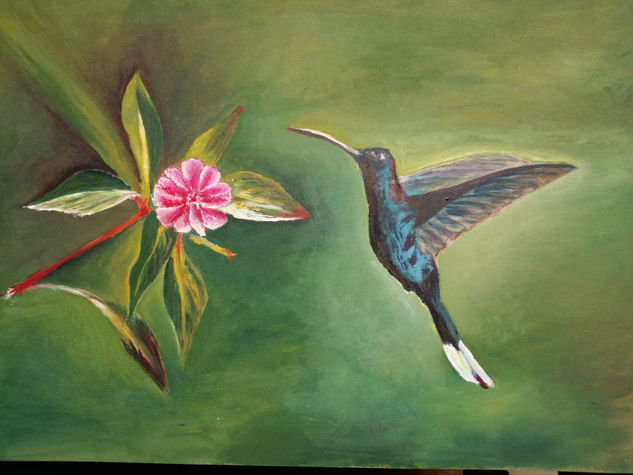 El Colibrí y la Rosa Acrylic Panel Animals