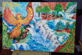 Ave Fenix y cascada agua cristalina