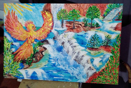 Ave Fenix y cascada...