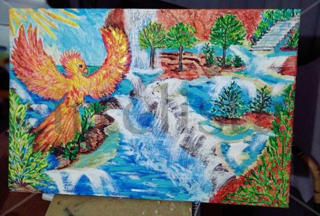Ave Fenix y cascada...