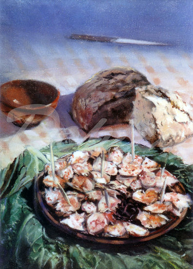 Pulpo a la gallega/Polbo a feira/Galician style octopus Oil Canvas Still Life Paintings