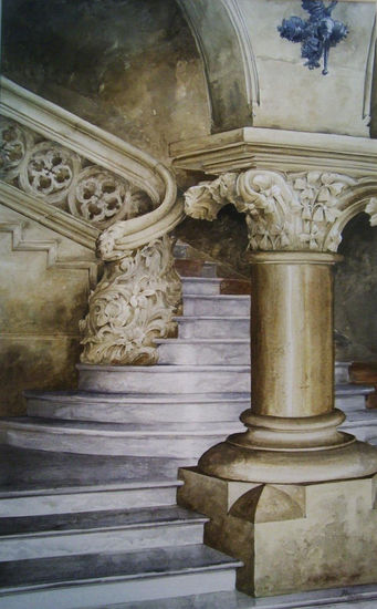 ESCALERA ESCUELA Watercolour Paper Landscaping