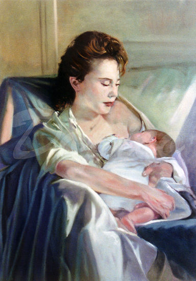 Maternidad/Maternidade/Maternity Oil Canvas Figure Painting