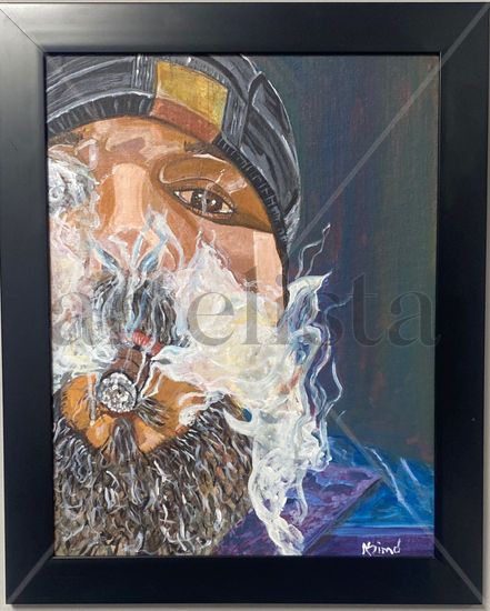 Hombre Fumando Acrylic Others Portrait