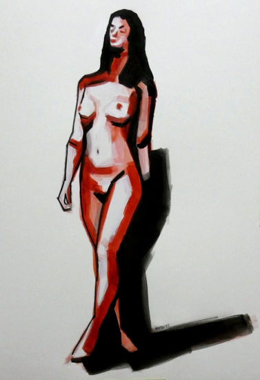 Caminante2 Acrylic Paper Nude Paintings