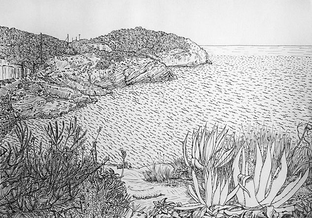 Vista desde la Muntanyeta Ink Paper Landscaping