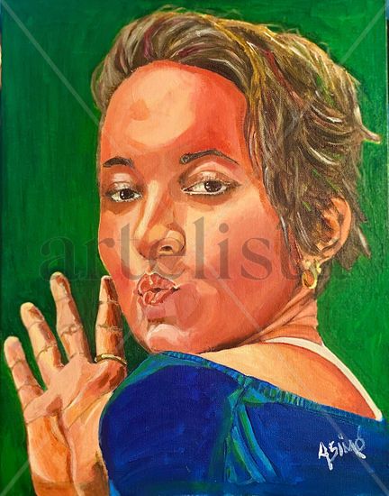 Mujer 2 Acrylic Canvas Portrait