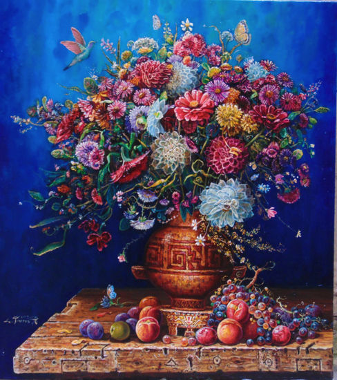 bouquet de flores Oil Canvas Still Life Paintings