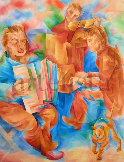 Conjunto Musical Oil Canvas Figure Painting