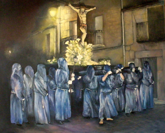 Procesión del Cristo de la agonía- Fermoselle Óleo Lienzo Figura