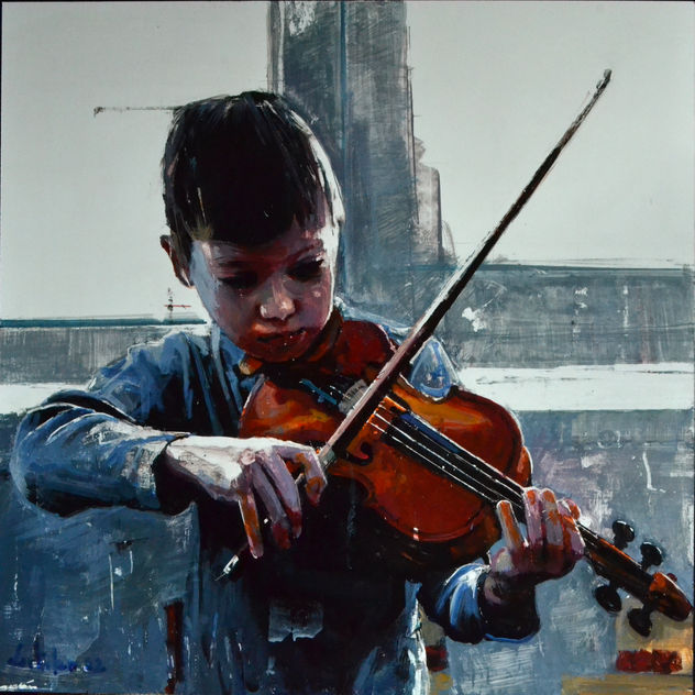 El niño y su violin
