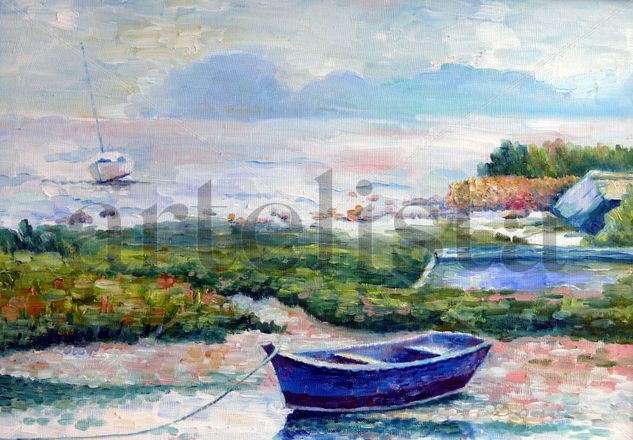 Marea Baja Oil Canvas Marine Painting