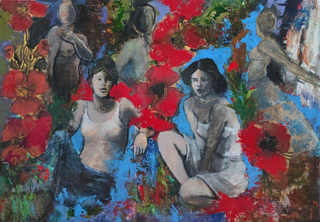 Jardí d'estiu Acrylic Panel Figure Painting