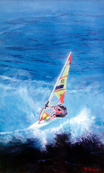 Windsurf Oil Canvas Marine Painting