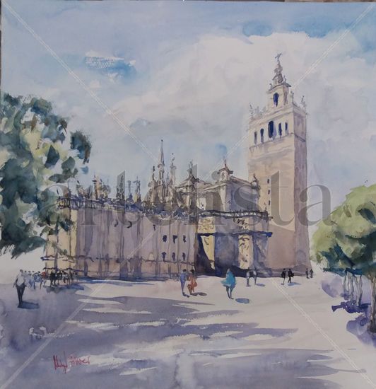 catedral de Sevilla Watercolour Paper Landscaping