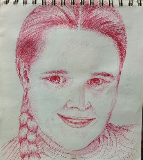 Estudio de retrato de Maria Jose, año 2019, Constitucion, Chile. Ink