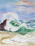 olas en la orilla