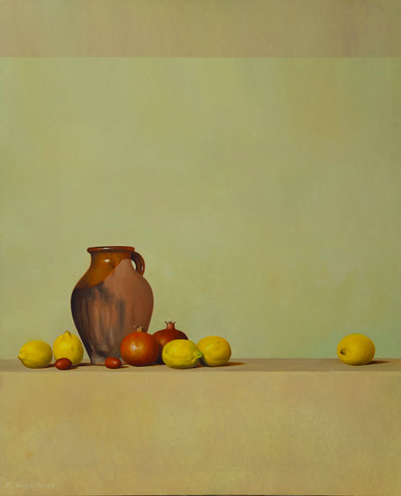 Naturaleza con puchero y limones Oil Canvas Still Life Paintings