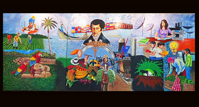 MURALISMO DE HONDURAS, MURAL DEL COMERCIO HONDURAS Acrílico Lienzo Otros