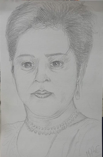 Retrato de Paola, año 2019, constitucion, chile. Graphite