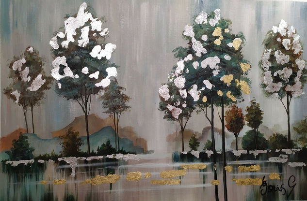 ARBOLES NEVADOS Oil Canvas Floral Painting