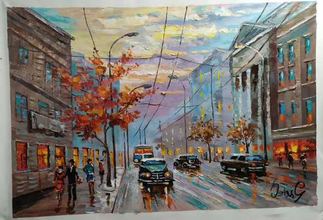 UNA CALLE DE EEUU Oil Canvas Others