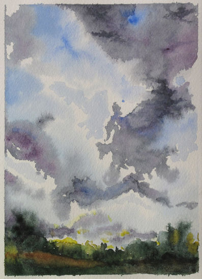 Cielos1 Acuarela Papel Paisaje