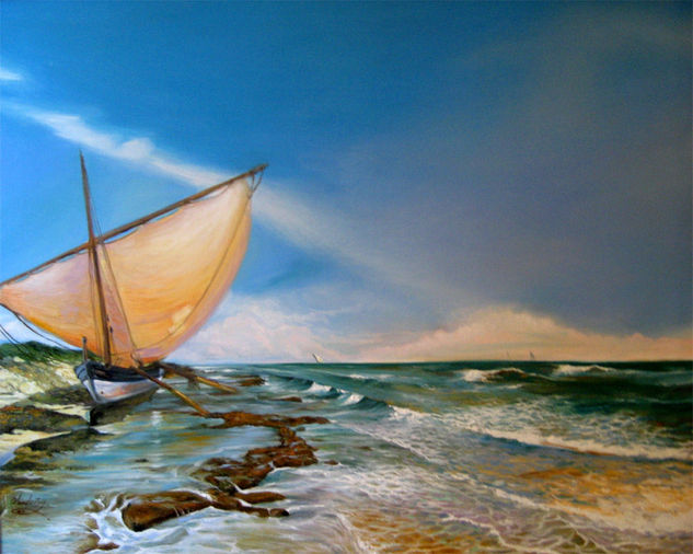 El encanto de Heminguay Oil Canvas Marine Painting