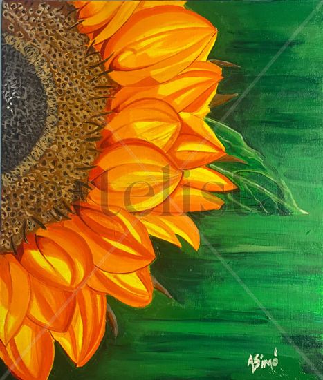 El Girasol de Mami Acrylic Canvas Floral Painting