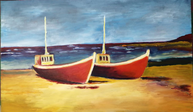 Barcos de pezca en la playa
