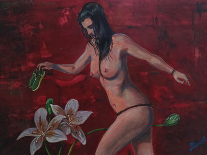 Descalza entre lirios