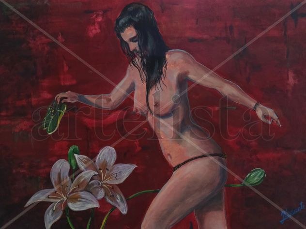 Descalza entre lirios