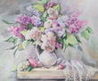 Bouquet of lilacs 17x21". Original watercolor painting. Still life flowers